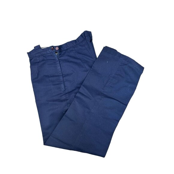 Vintage Permanent Press High Waisted Side Zip Ladies Navy Blue, Side Pocket - Picture 15 of 15